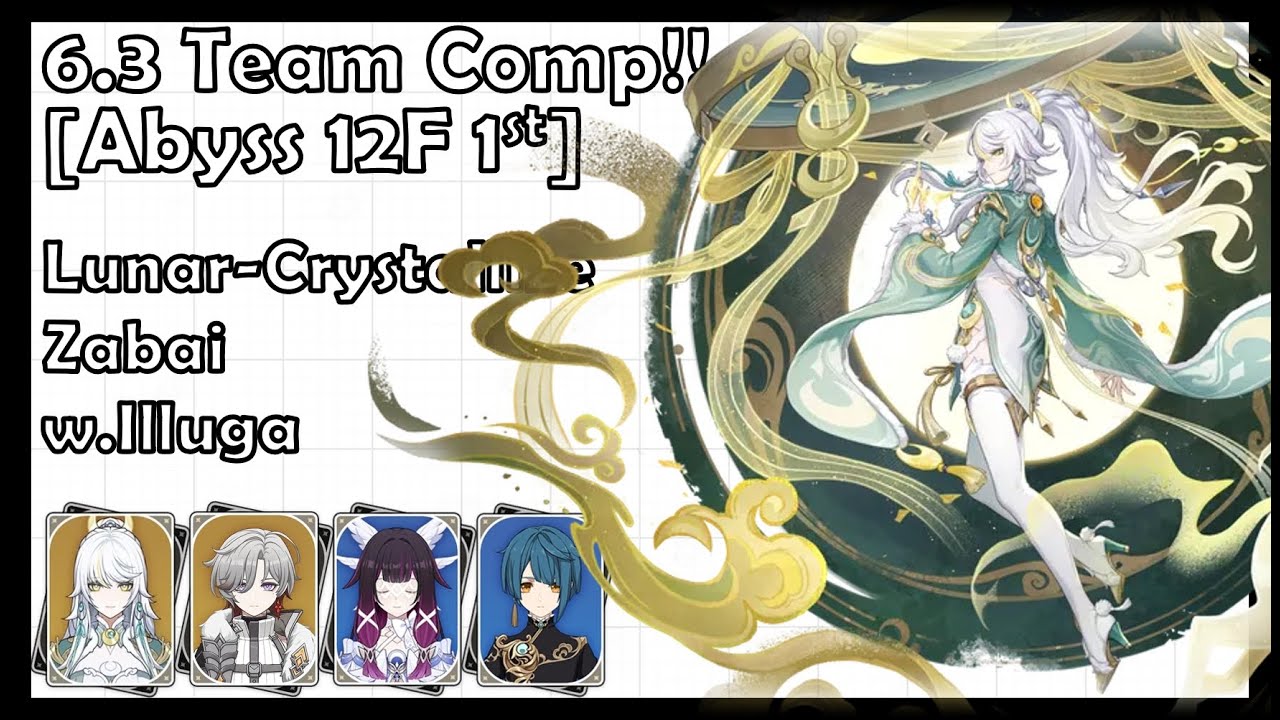 Lunar-Crystallize Zabai w.Illuga | 6.3 Team comp - Abyss 12F First Half [Genshin impact]