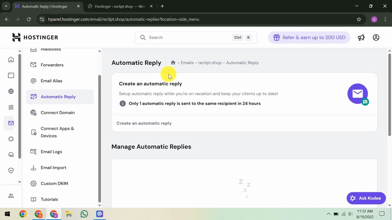 How To Configure Email Autoresponder in Hostinger