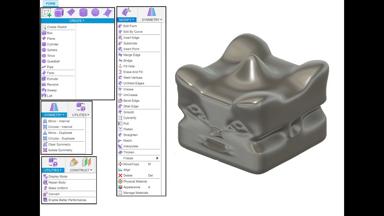 Fusion 360: Create Forms and Organic Shapes