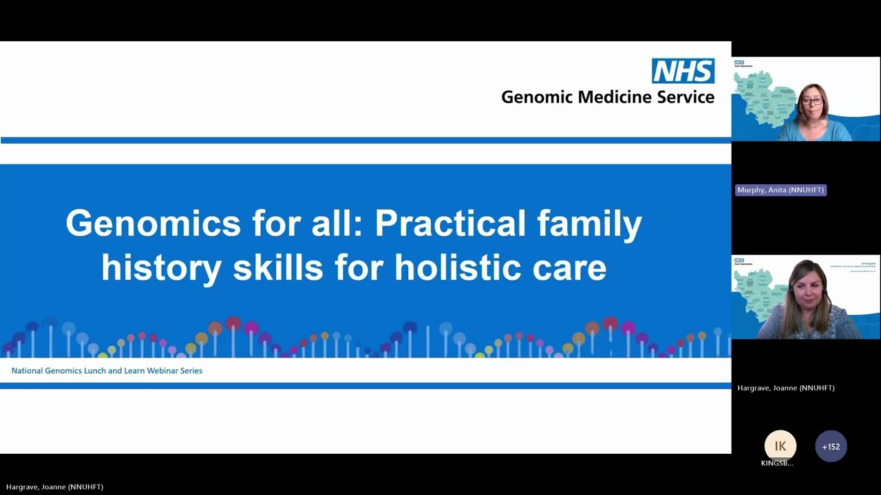 Genomics Lunch & Learn 23 July 2025: Family history taking skills for holistic care