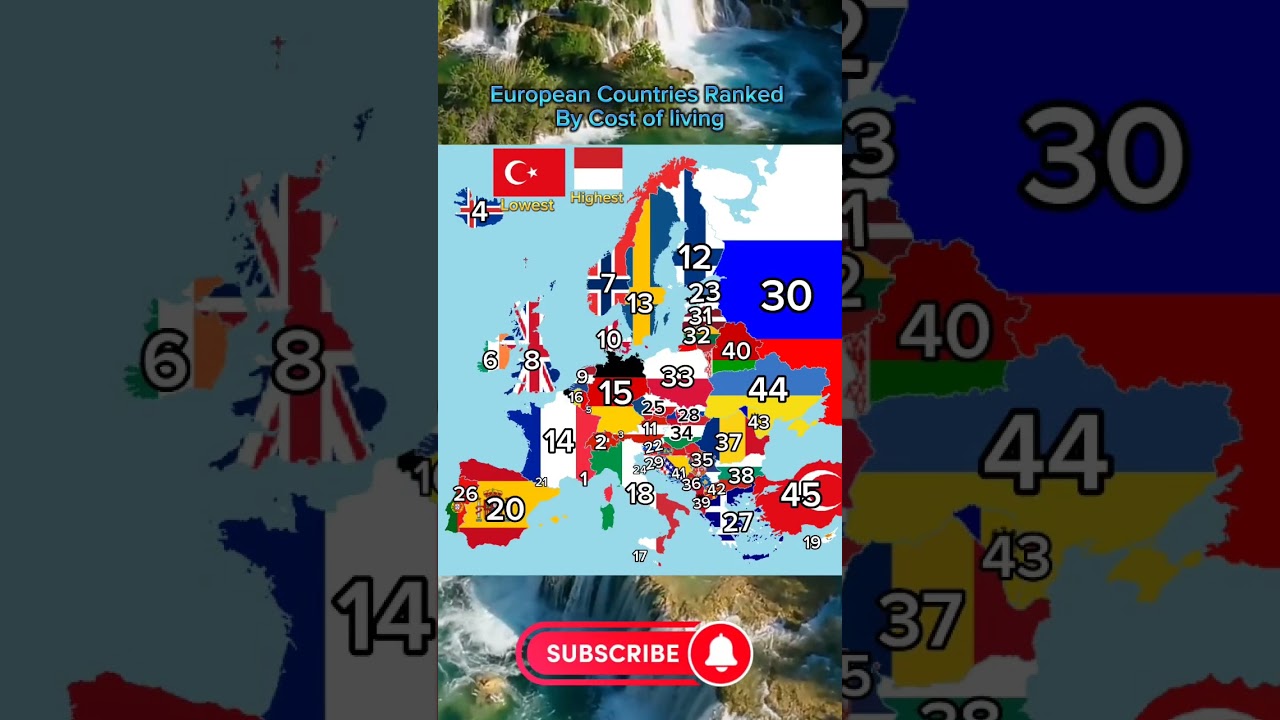 European Countries Ranked By Cost of living
