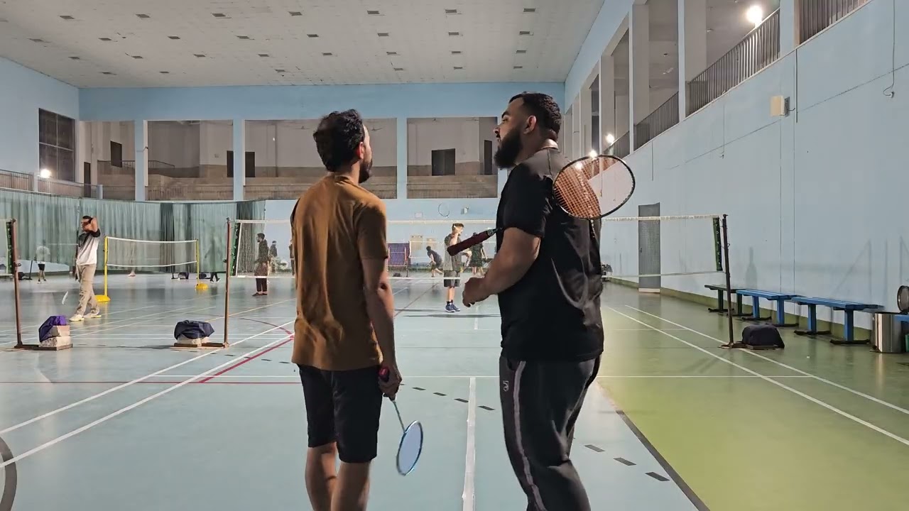 Waqar & Hunain Vs. Afzal & Abdul Badminton Doubles Match 3/3 1st Three