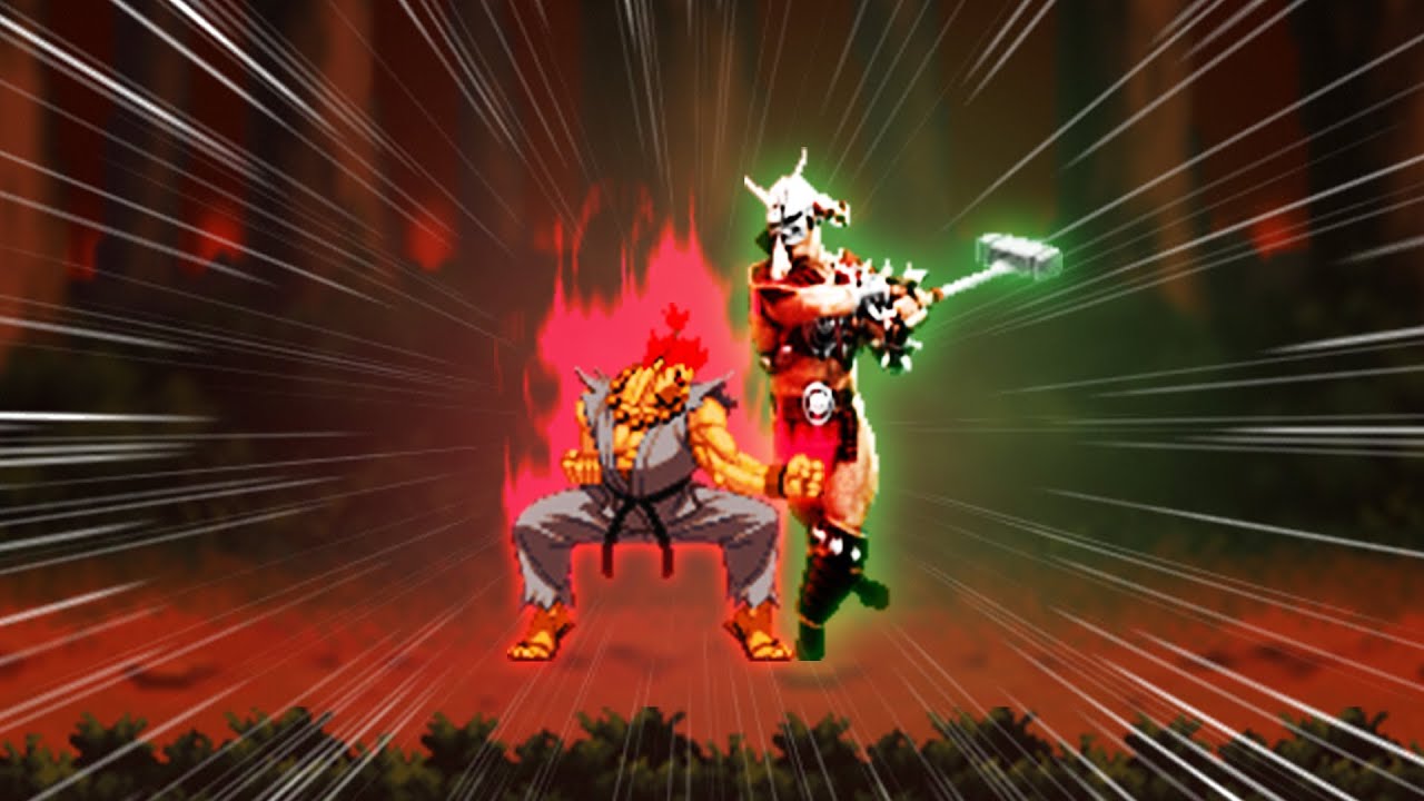Shao Kahn VS Akuma Round 1 - Sprite Animation Fight
