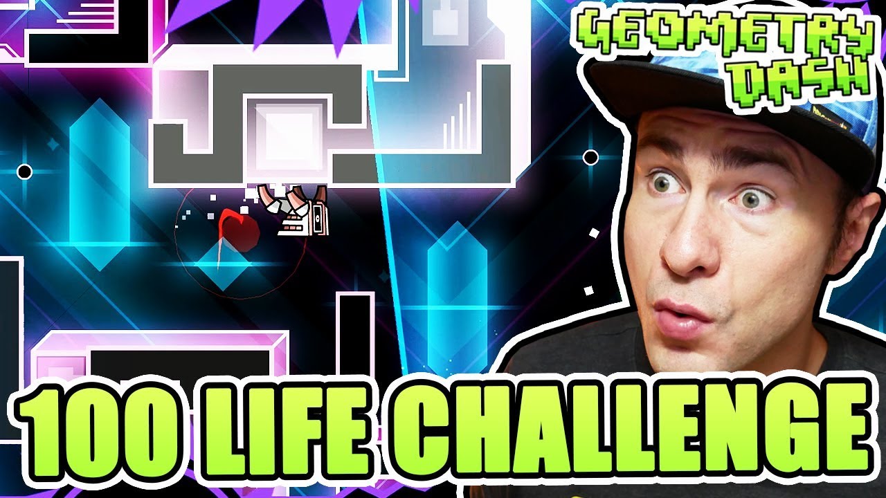 Geometry Dash 100 LIFE CHALLENGE // I Made a GD Challenge Based on the 100 Mario Challenge