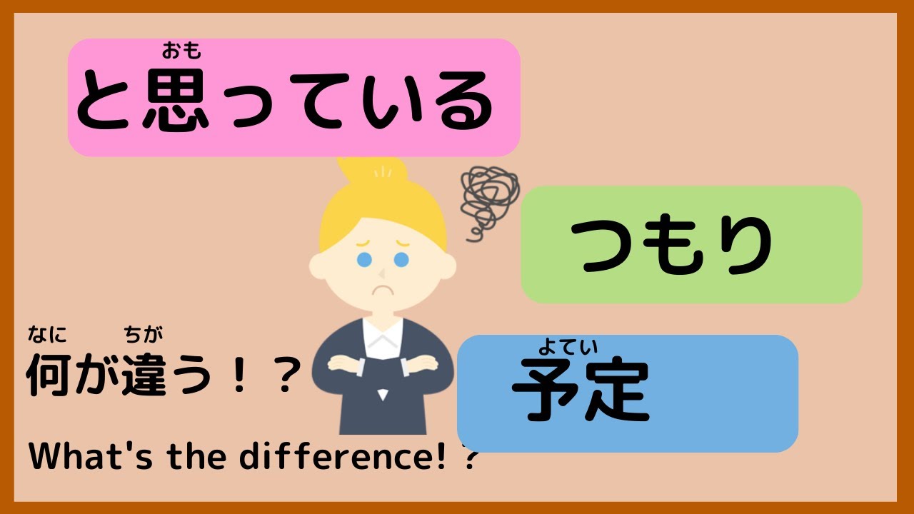 Japanese 【思(おも)っている・つもり・予定(よてい)What's the difference?】