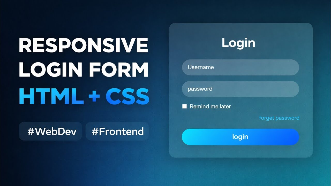 Creating Responsive Login Form || HTML CSS || mini project 