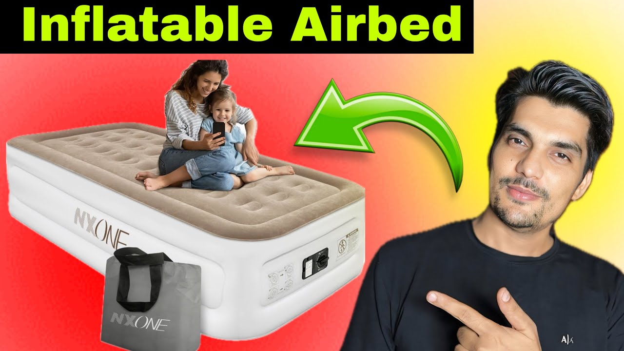 Air Mattress with Built-in Pump|| Inflatable Mattress for Home,Camping & Travel Quick Self-Inflation