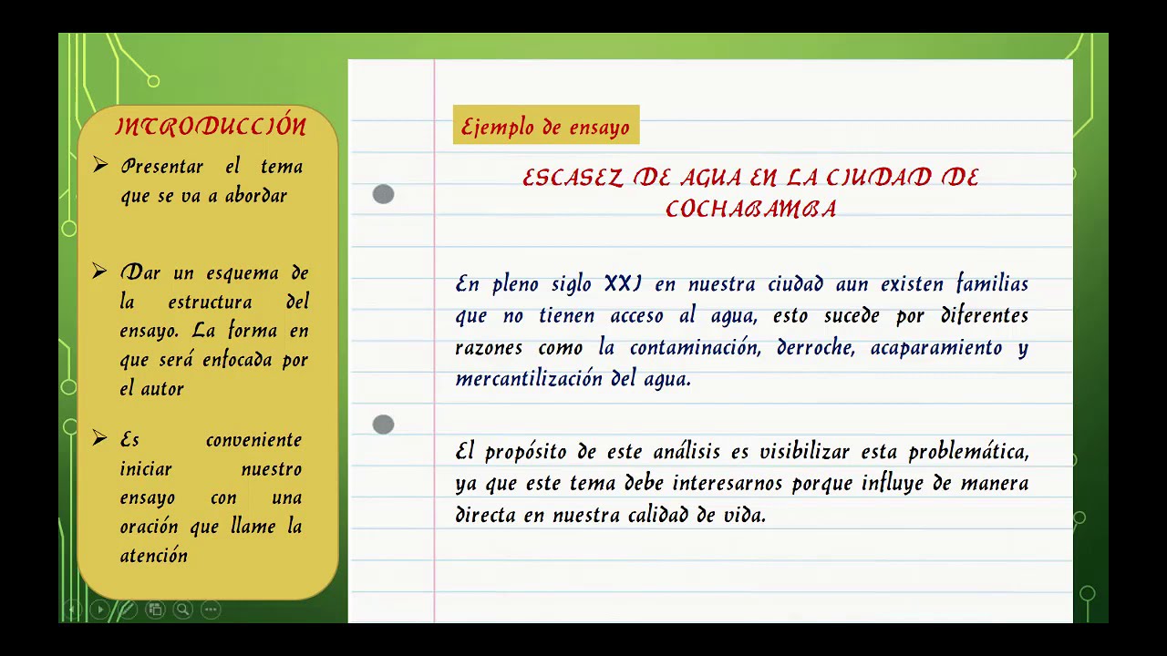 ¿Cómo realizar un ensayo?  - Un modo sencillo - Ensayo sobre la escasez del agua