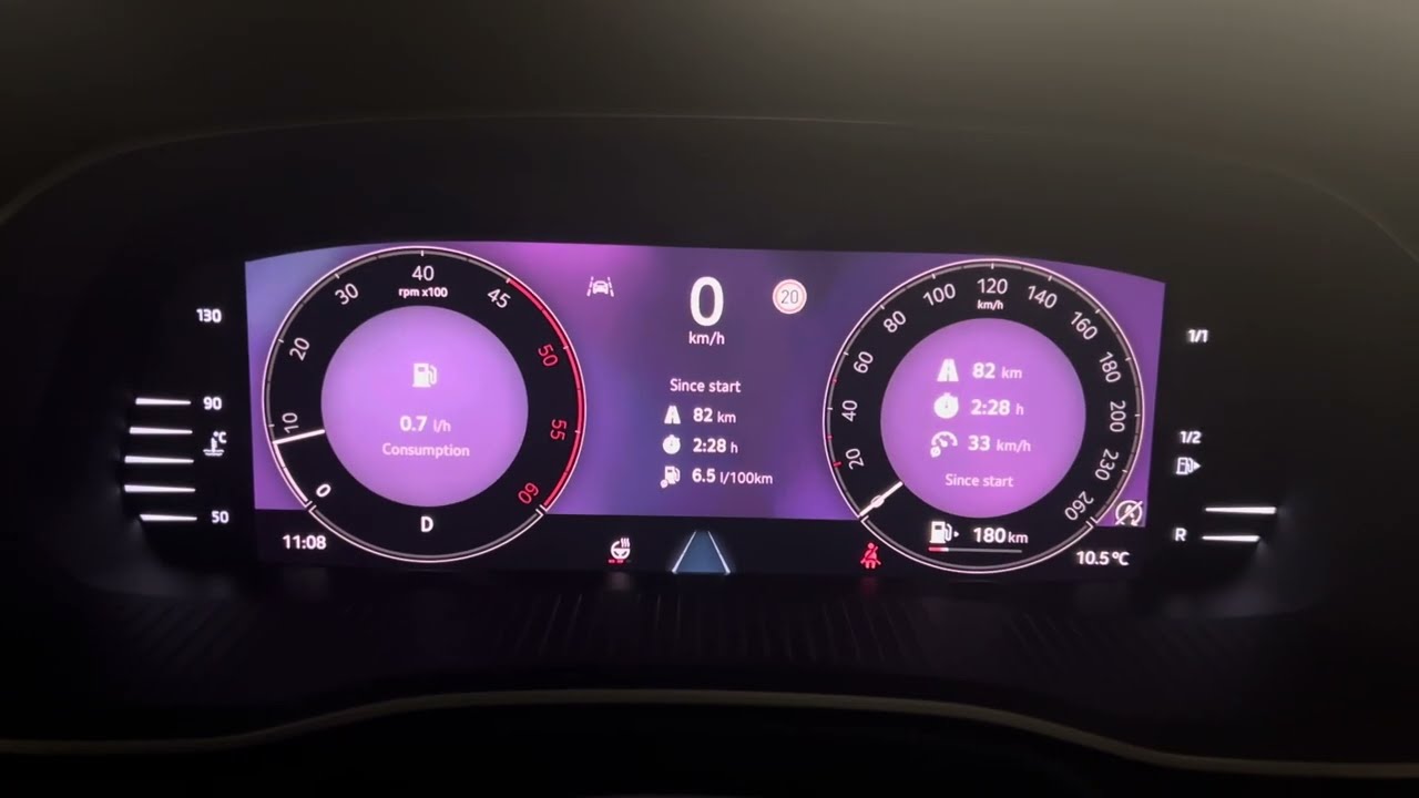 Virtual Cockpit 10' setting  Škoda Octavia FACELIFT 2025