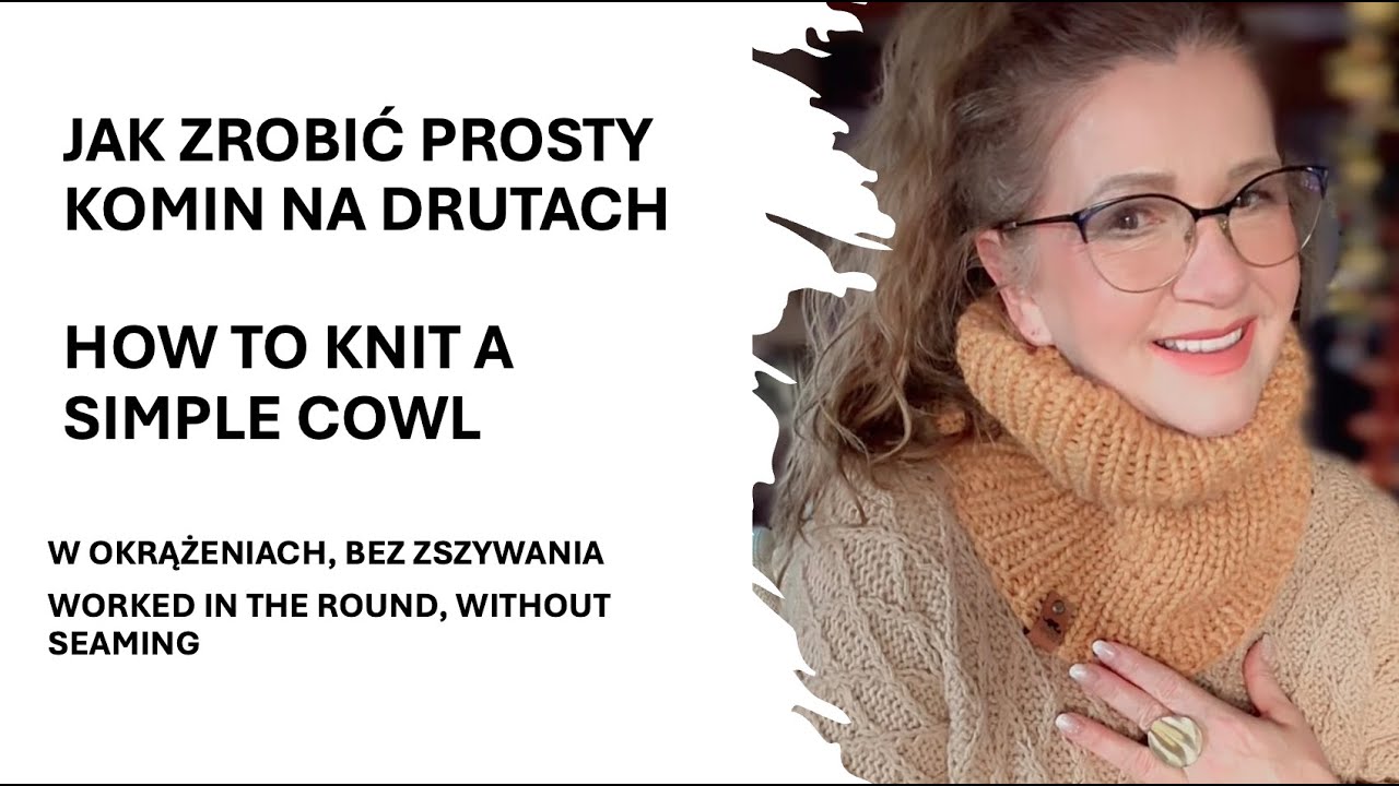 Jak zrobić prosty komin na drutach, dziergając w okrążeniach🧶🧶🧶