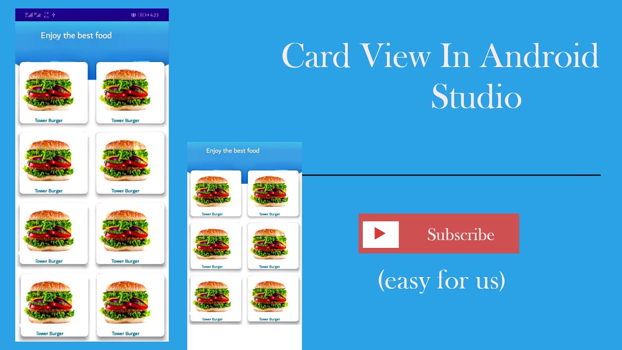 card view in android studio | grid layout in android studio | easy for us