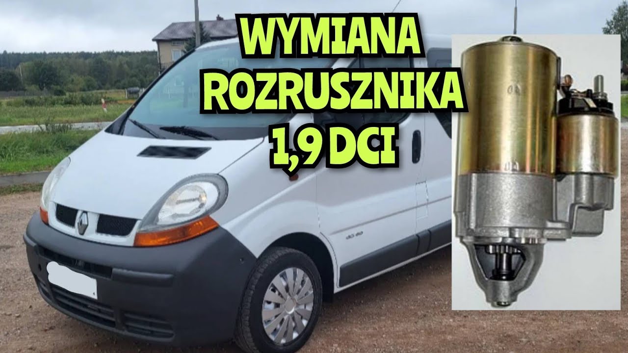 Jak wymienić rozrusznik 1,9 TRAFIC VIVARO PRIMASTAR wymiana rozrusznika renault opel nissan demontaż