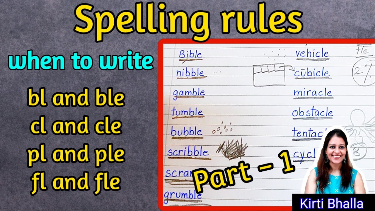 How to read ble, cle, ple, fle, tle, gle, dle (Part-1) | bl-ble, cl-cle, pl-ple... | Spelling Rules