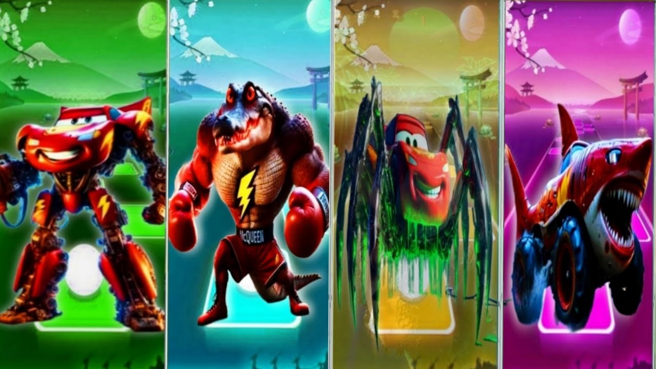 Lightning McQueen EVOLVES into MONSTERS! | Robot, Crocodile, Spider & Shark Cars! ⚡🦖🤖🕷️🦈🔥