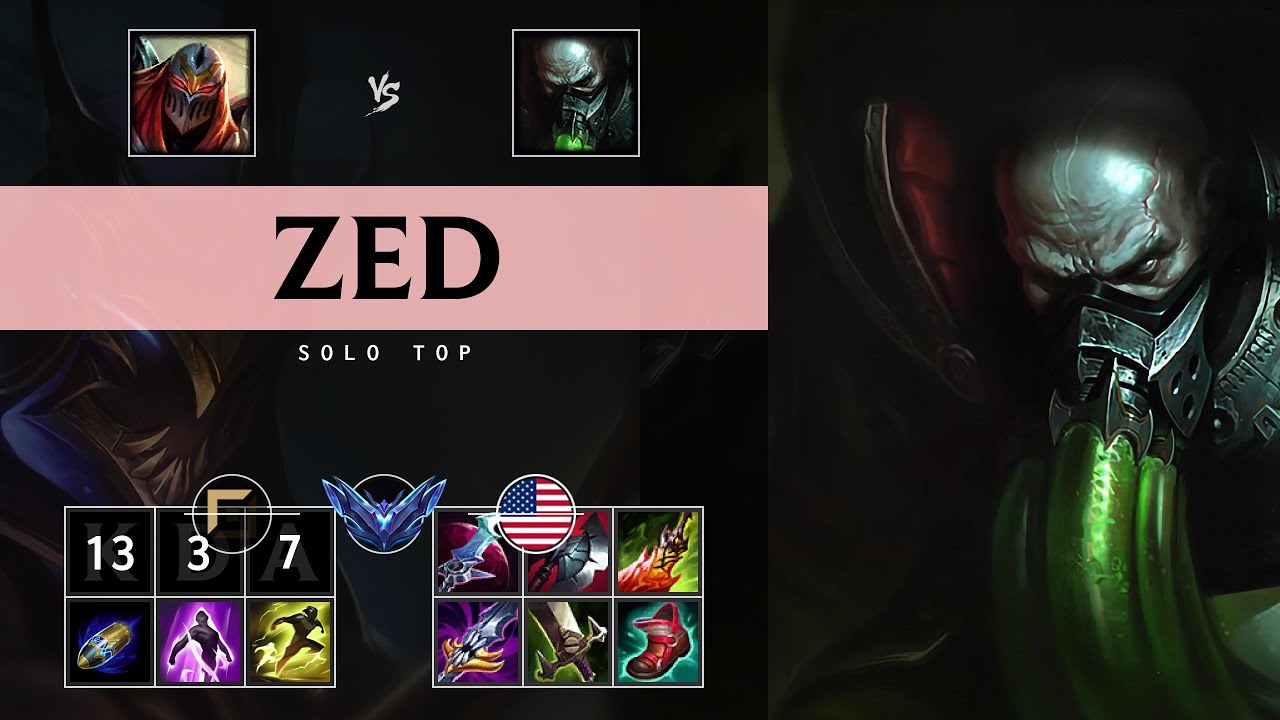 Zed Top vs Urgot: Godlike - NA Diamond Patch 25.S1.1