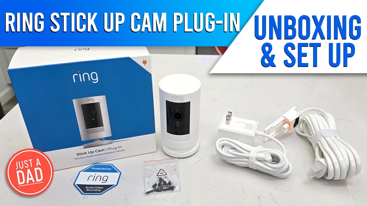 Подключаемая камера видеонаблюдения Ring Stick Up Cam для использования внутри и снаружи помещений, работает с Alexa. РАСПАКОВКА И НАСТРОЙКА