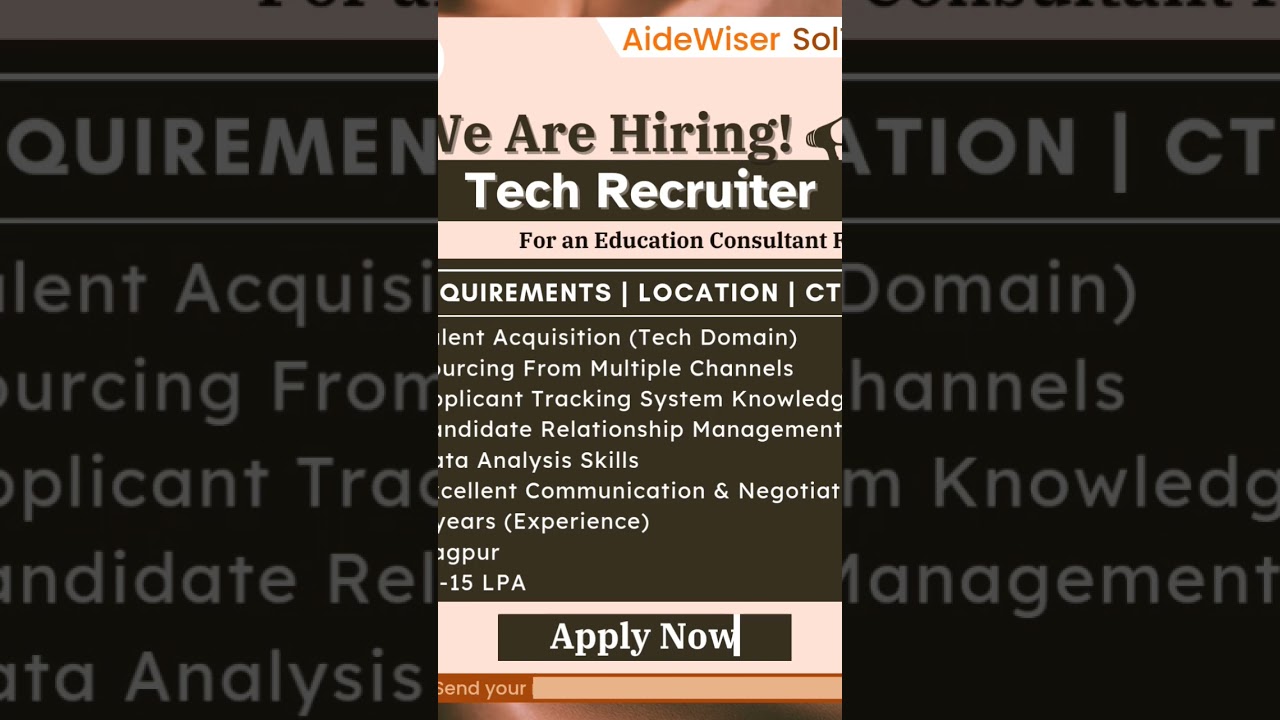We are hiring a Tech Recruiter!! 🚨 #job #tech #recruiter #vaccancies #jobopening
