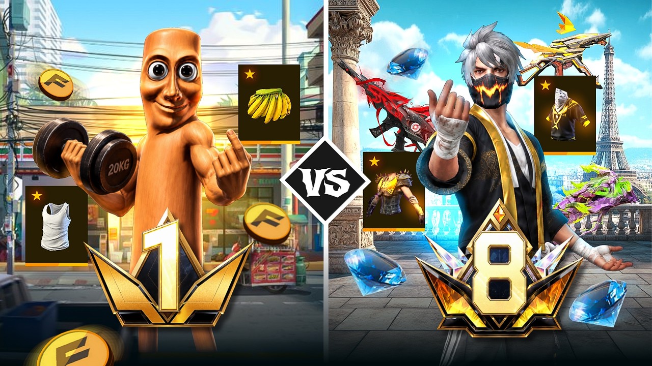 ১০০৳ Prime 1 আইডি Vs ১০&sbquo;০০০৳ Prime 8 আইডি !😱 Collection Difference! - Garena Free Fire
