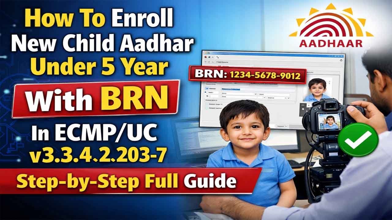 👉 How to Enroll Aadhaar from BRN in ECMP UC 3.3.4.2.203-7 | Full Process