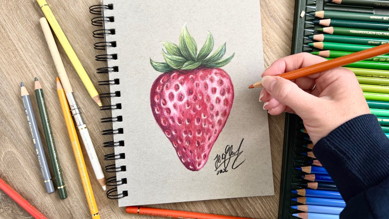 How to Draw a Realistic Strawberry with Colored Pencils