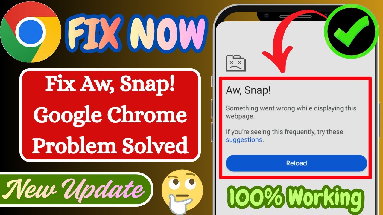 Aw, Snap! Error in Google Chrome Fix (2025) | Fix Chrome Not Working
