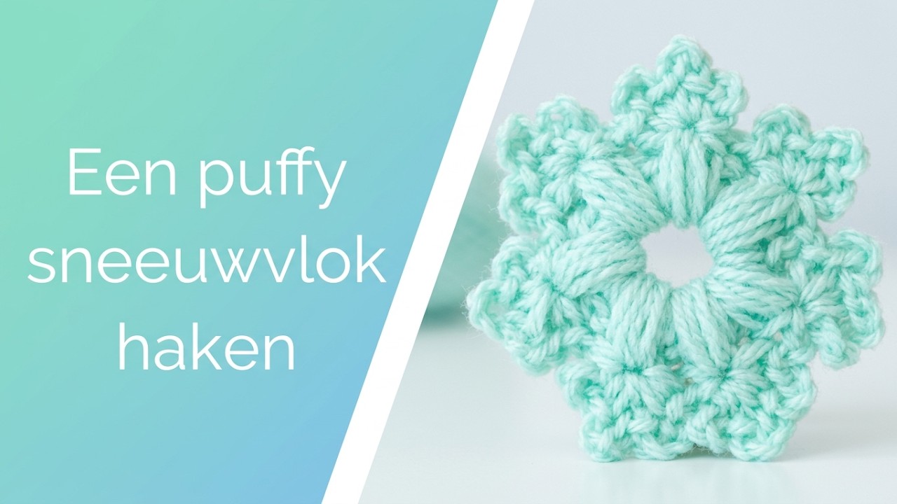 Een puffy sneeuwvlok haken