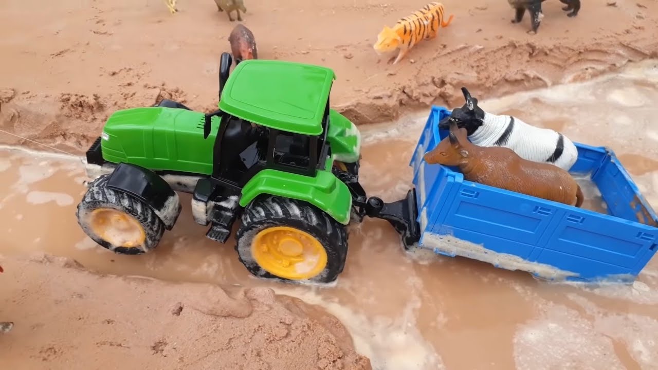 Atravessando rio com trator