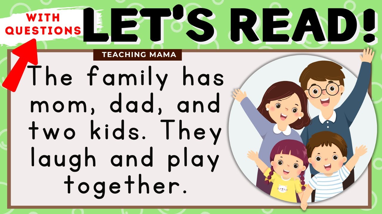 LET'S READ! | READING COMPREHENSION | PRACTICE READING SIMPLE ENGLISH FOR KIDS | TEACHING MAMA