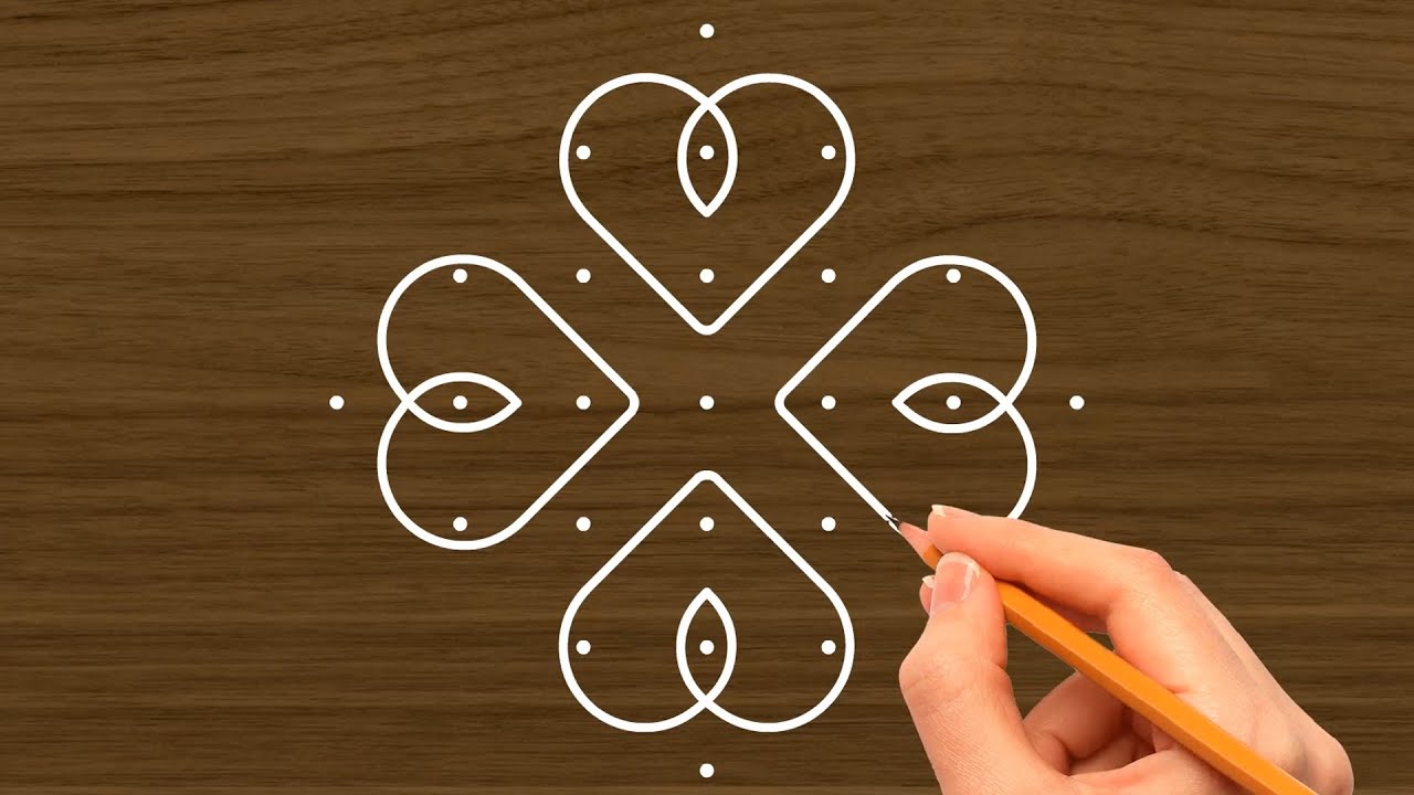 Easy Diwali Rangoli with 7x1 dots I simple Rangoli designs I Festival Rangoli Designs #Dsrangolidesi