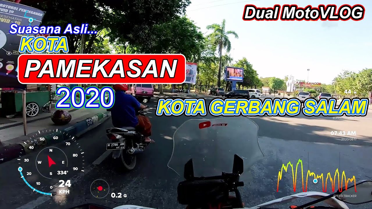 Kota Pamekasan 2020 - Suasana Asli Keliling Kota Gerbang Salam di 17 Agustusan | DualMotoVLOG