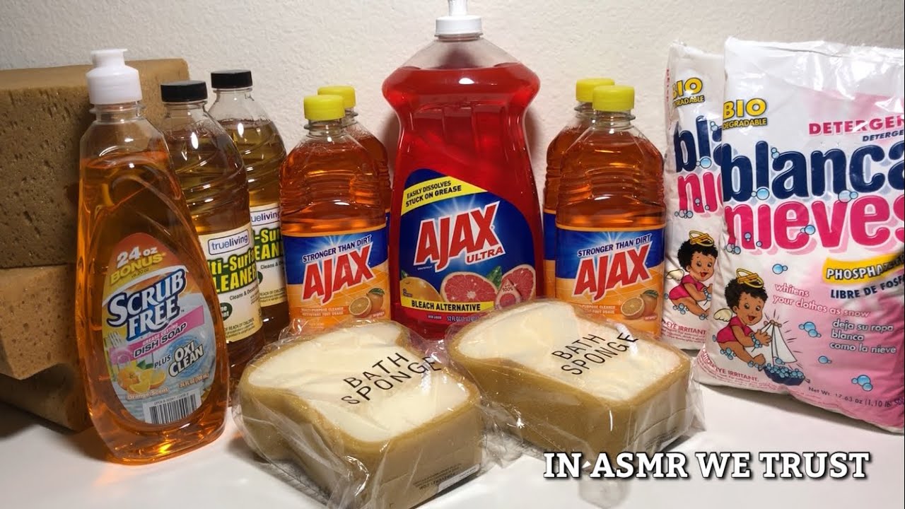 Forever 21 Bread Sponges 🍞 DG Pine & Ajax Orange Pink Reaction | Laundry Paste ASMR