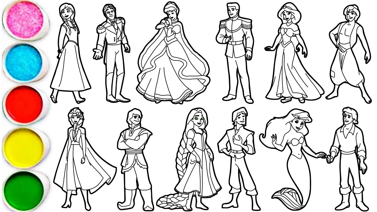 Draw 6 Disney Couples in Minutes - Anna and Hans, Cinderella and Prince Charming & Others