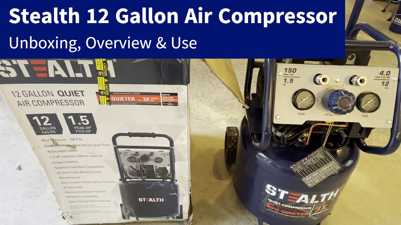 Stealth 12 Gallon Air Compressor Unboxing, Overview & In Use Review