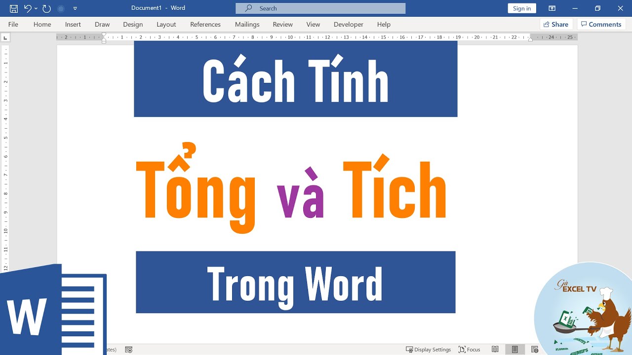 Hướng dẫn cách tính tổng trong word