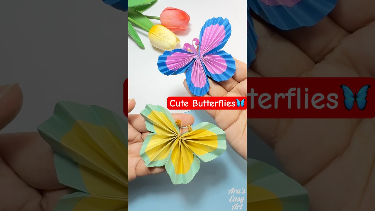Cute Butterfly Paper Craft | DIY Origami paper craft idea for kids shorts @ArasEasyArt #art