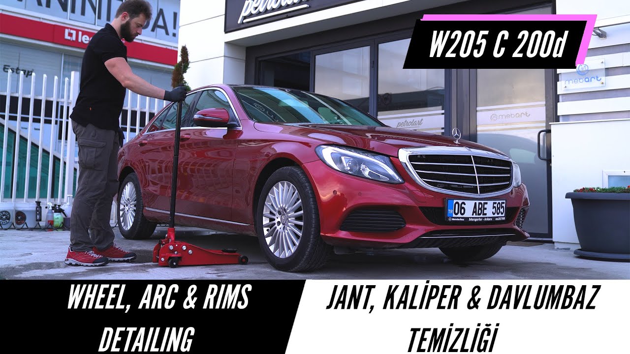 ASMR Cleaning Mercedes C200 Wheel, Arch & Rims / Detaylı Jant, Lastik & Davlumbaz Temizliği