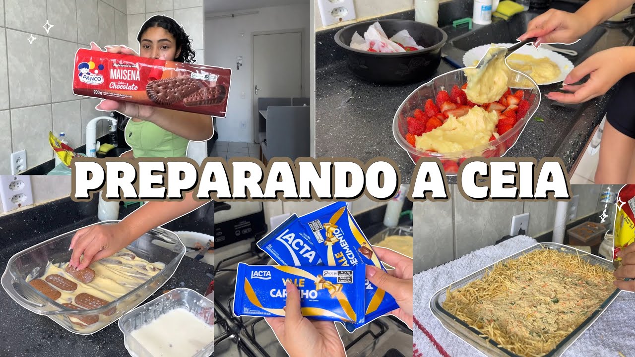 PREPARATIVOS DOS PRATOS DA CEIA DE NATAL - salpicão + 2 sobremesas 🍓🎄✨