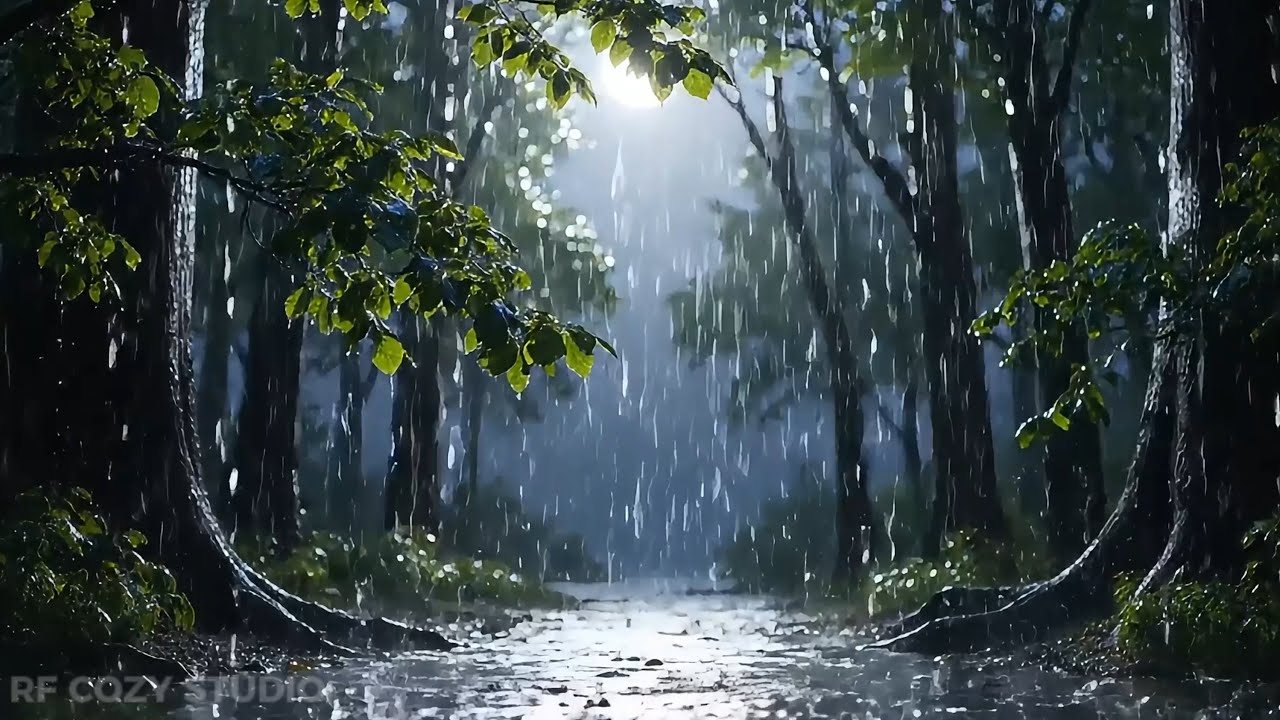 Night Rainfall in a Quiet City Street | Gentle Rain Sounds for Sleep, Study, Focus & Relaxation