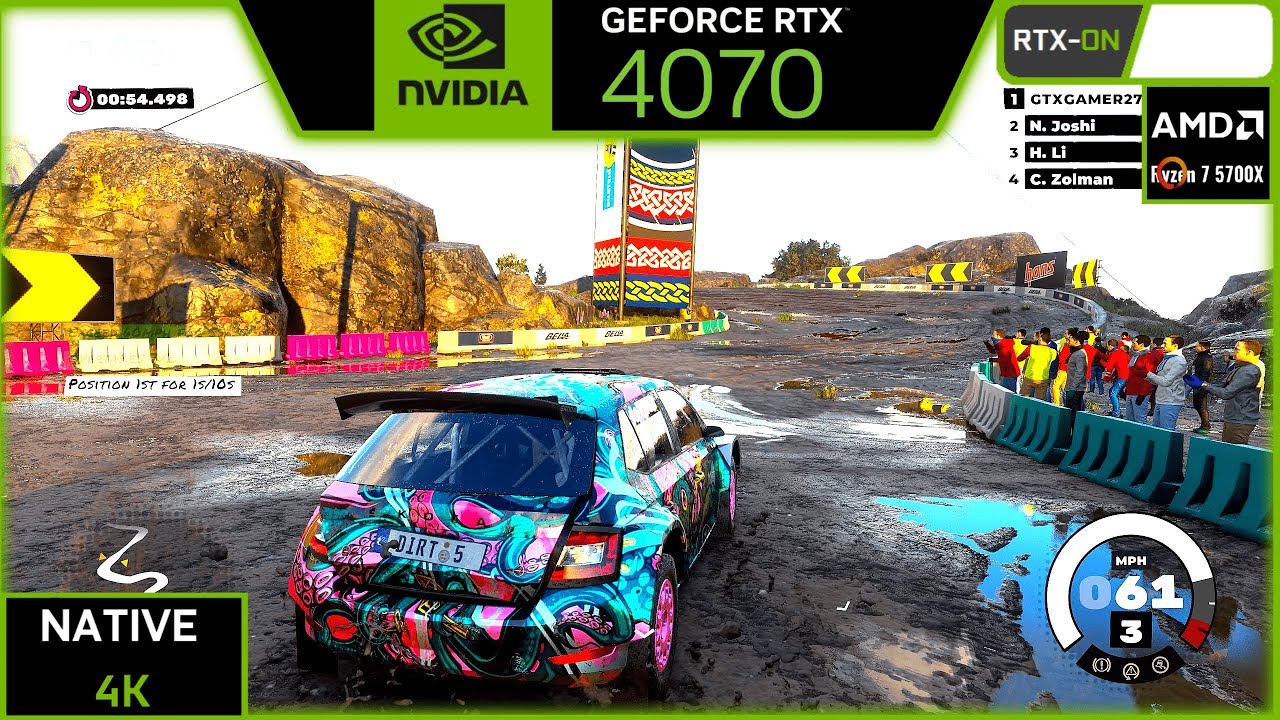 DIRT 5 : RTX 4070 (MAX SETTINGS NATIVE 4K)