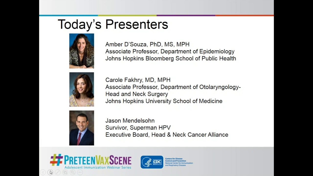 CDC Webinar - Perspectives on Oropharyngeal Cancer