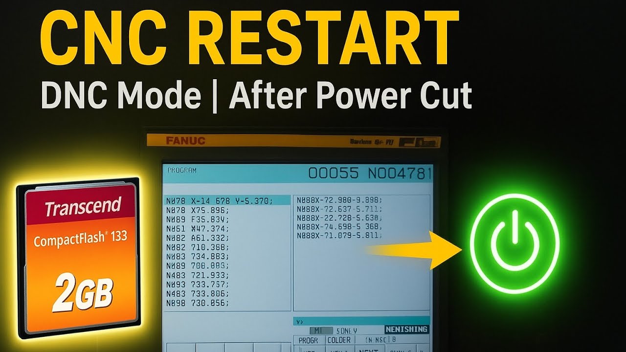 Program Quick Restart Function | Fanuc VMC | DNC Mode | Program Intruption | Program Block Search