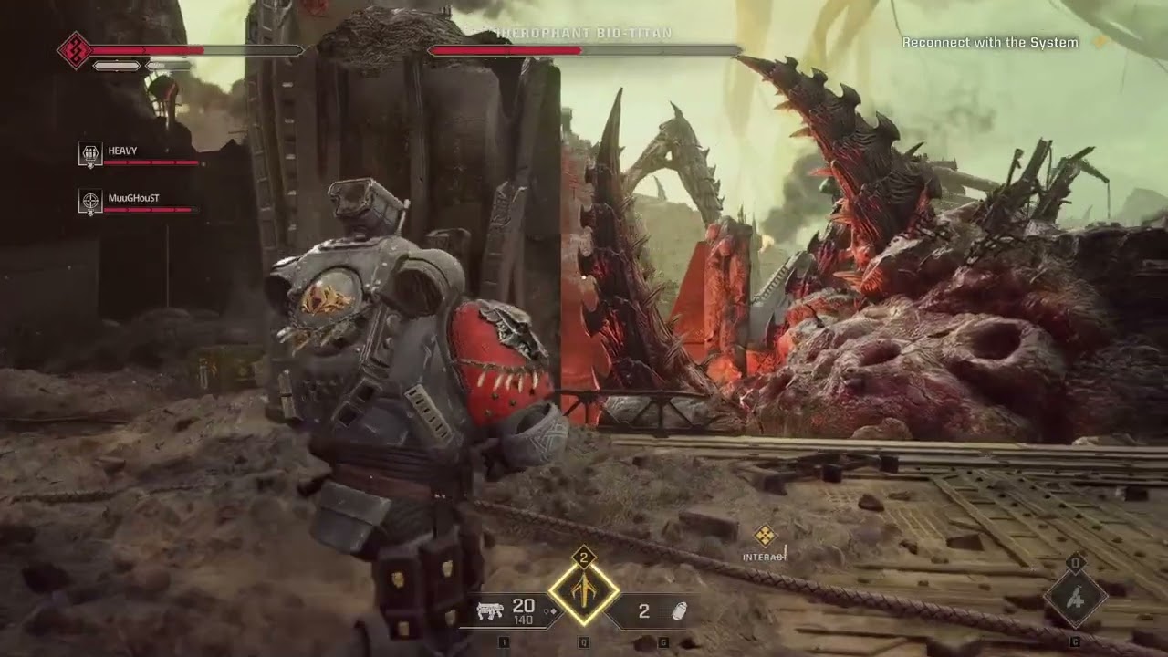 Bio titan stood on one spot, where the guns couldn't reach him, so we had to kill him with bolters