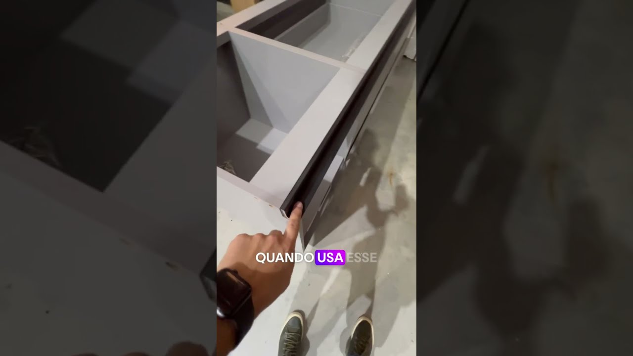 Perfil puxador CAVA de alumínio no móvel #marcenaria