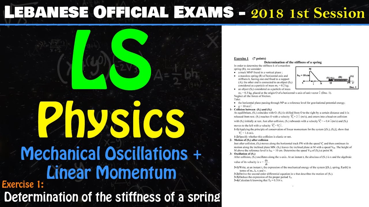 LS - 2018 - 1st Session - Exercise 1 - Determination of the stiffness of a spring