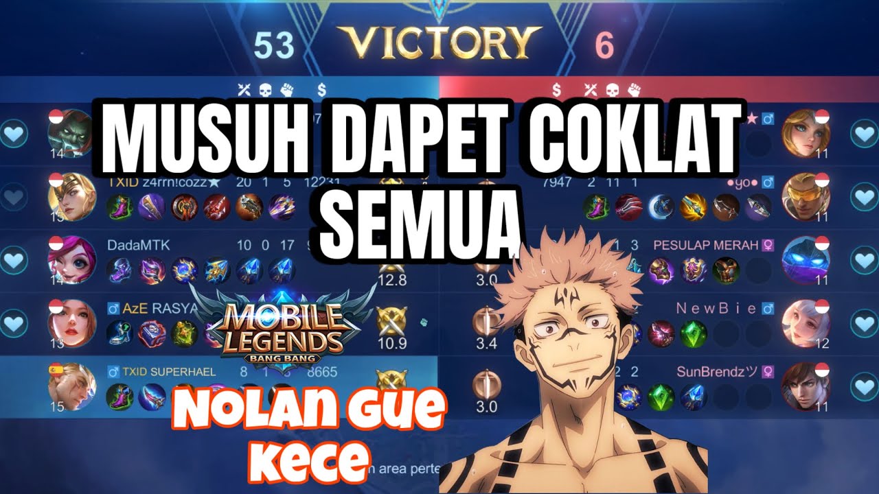 MUSUH DAPET COKLAT SEMUA GAADA YANG MVP | mobile legend — nolan gue GG