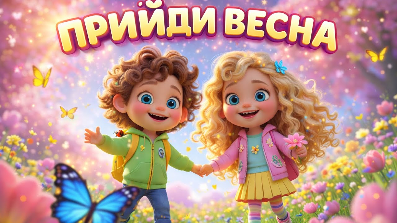 🌸 Прийди, Весна! | Співаємо разом! Весела дитяча пісенька про весну | Пісні для дітей українською