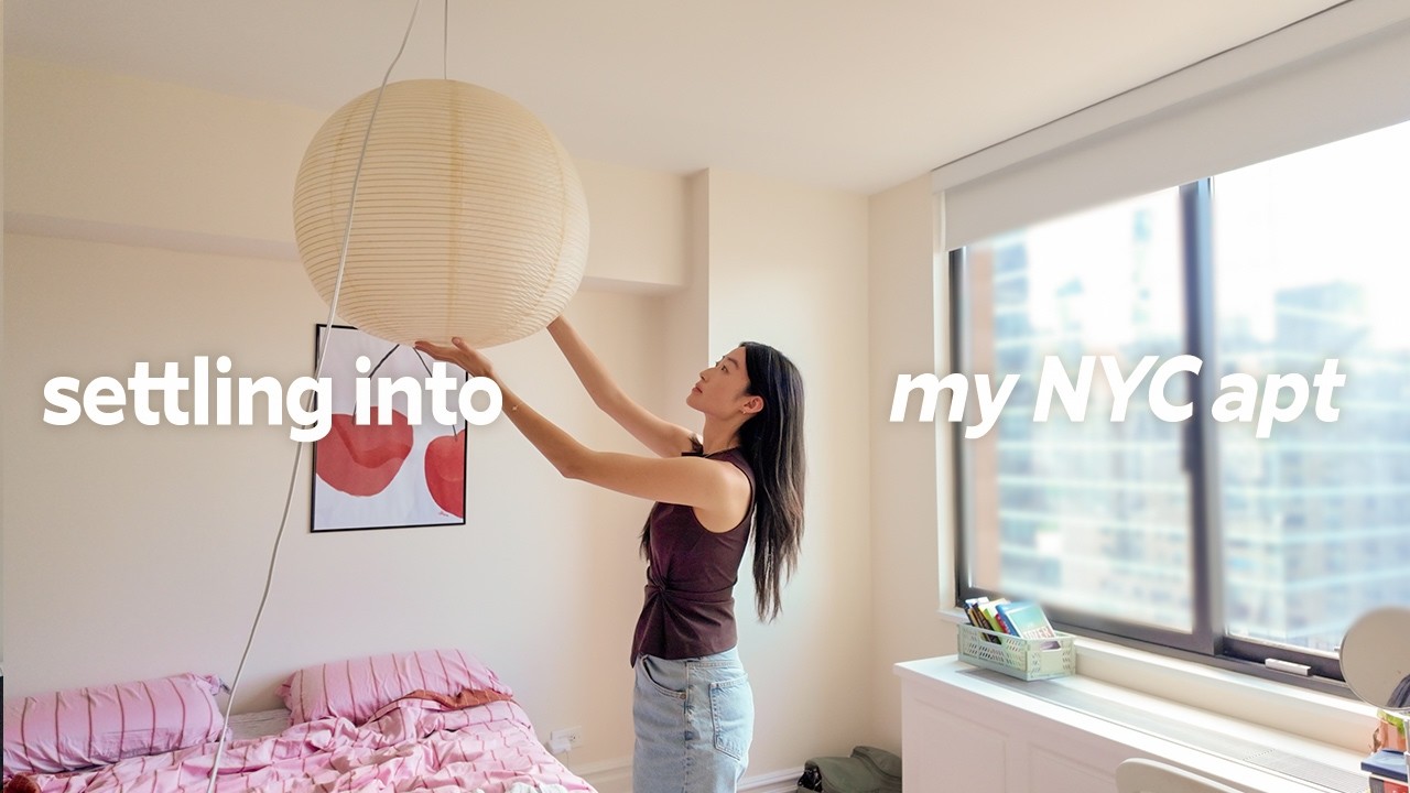 NYC MOVING VLOG | settling into my new apt, unpacking, decorating ✨