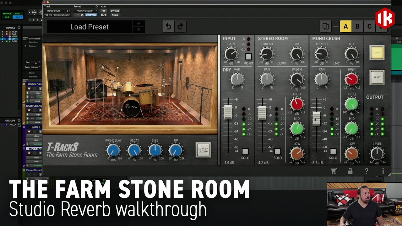 Прохождение реверберации студии Dave Kerzner T-RackS The Farm Stone Room
