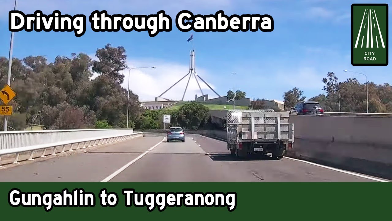 Driving through Canberra from Gungahlin to Tuggeranong via Civic, Woden [4K]
