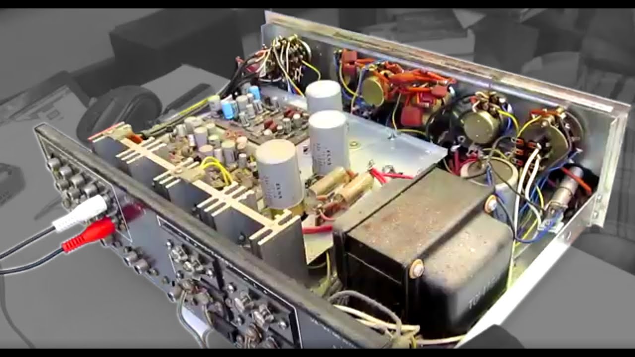 Old Kenwood KA-2500 amplifier look inside and quick clean-up